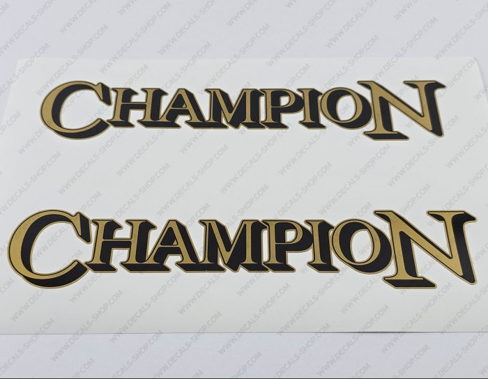 Champion Boat Logo Gold Decals Set of 2 Champion Boat Logo Gold Decals Set of 2